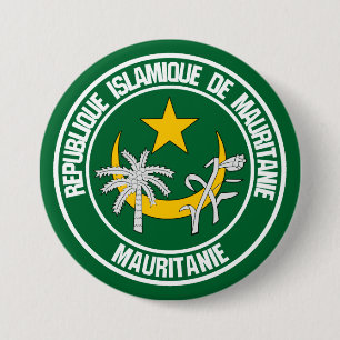 Mauritania Round Emblem 3 Inch Round Button