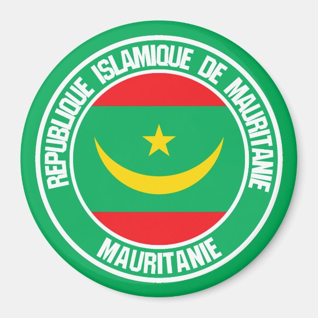 Mauritania Round Emblem Magnet (Front)