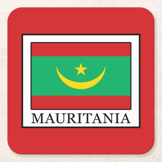Mauritania Square Paper Coaster (Front)