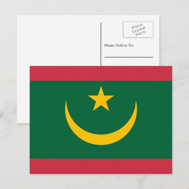 Mauritanian Flag, Flag of Mauritania Postcard (Front/Back)