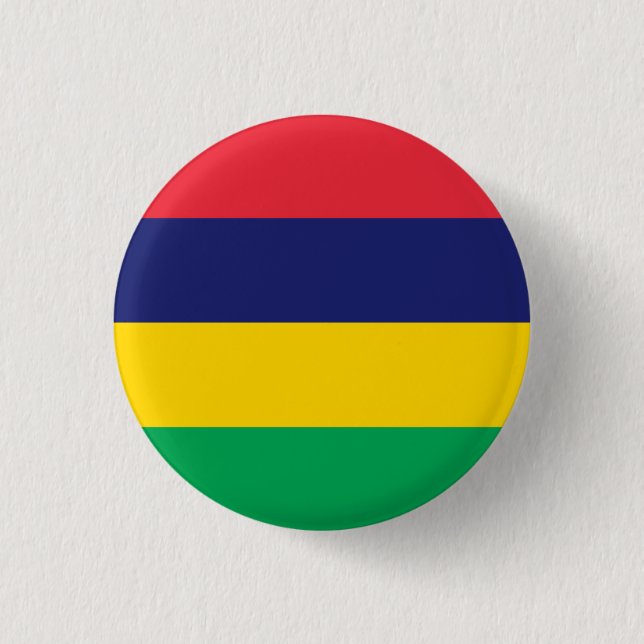 Mauritian Flag, Flag of Mauritius 1 Inch Round Button (Front)