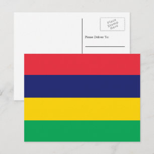Mauritian Flag, Flag of Mauritius Postcard