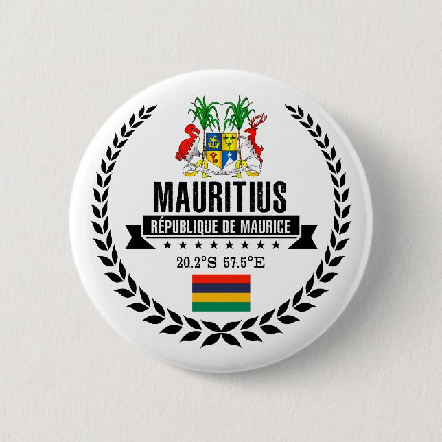 Mauritius 2 Inch Round Button (Front)