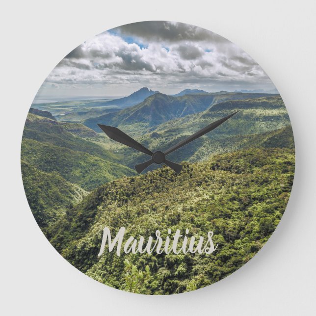 Mauritius Black River Gorges Viewpoint gift Large Clock (Front)