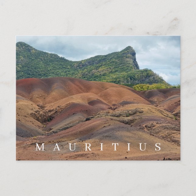Mauritius colored soil view postcard (Front)