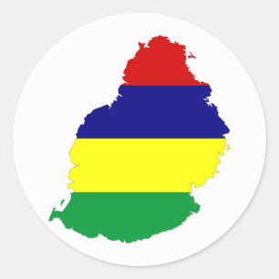 mauritius country flag map shape symbol classic round sticker