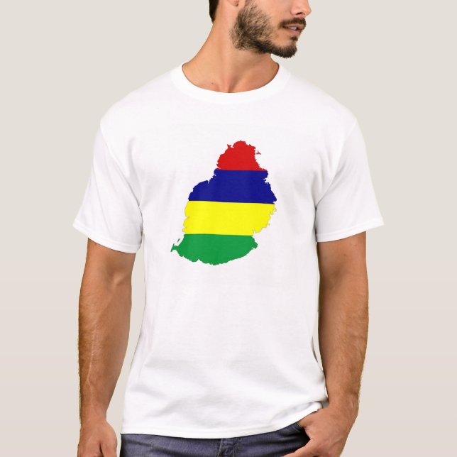 mauritius country flag map shape symbol T-Shirt (Front)