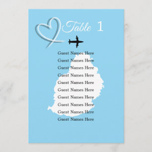 Mauritius Destination Wedding Table Plan Card