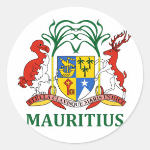 mauritius - emblem/flag/coat of arms/symbol classic round sticker
