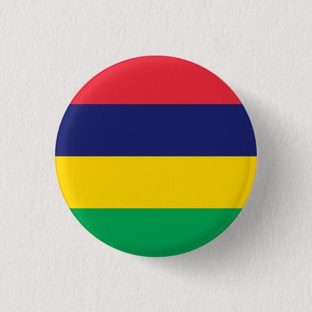 Mauritius Flag 1 Inch Round Button (Front)