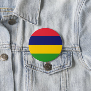 Mauritius flag 3 inch round button