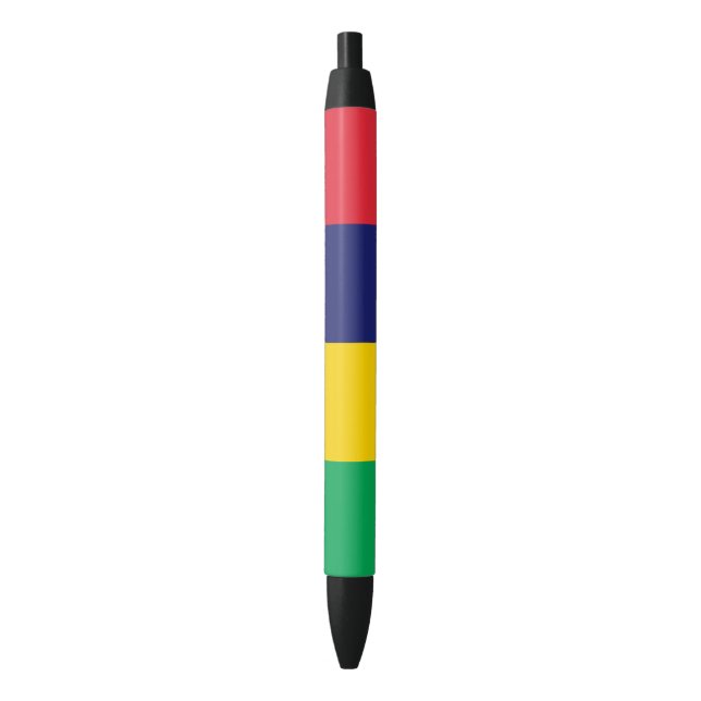 Mauritius Flag Black Ink Pen (Front Vertical)