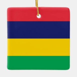 Mauritius Flag Ceramic Ornament
