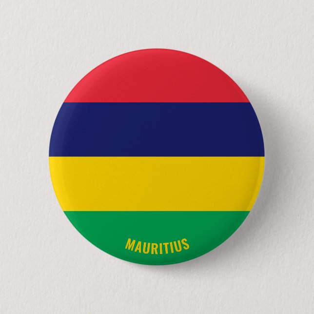 Mauritius Flag Charming Patriotic 2 Inch Round Button (Front)