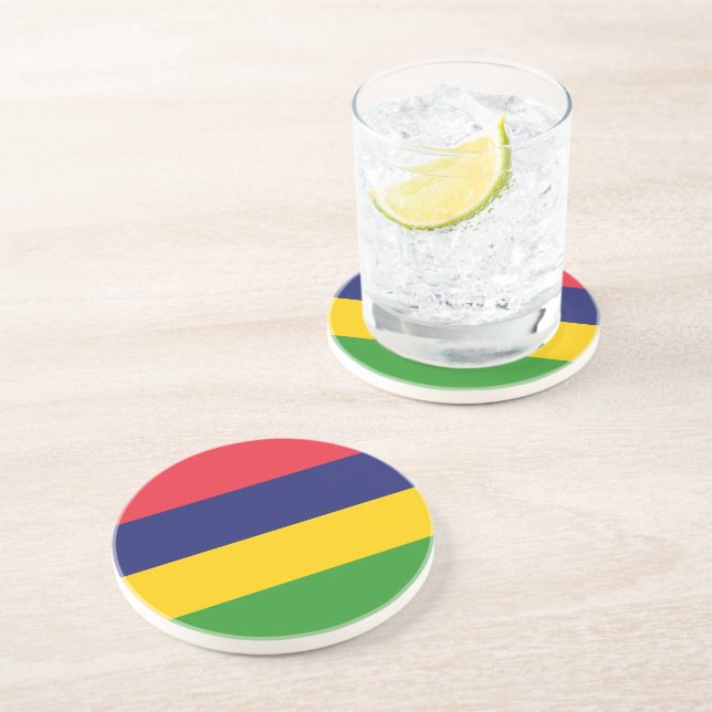 Mauritius flag coaster (Side)