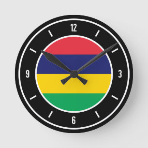 Mauritius Flag Elegant Round Clock