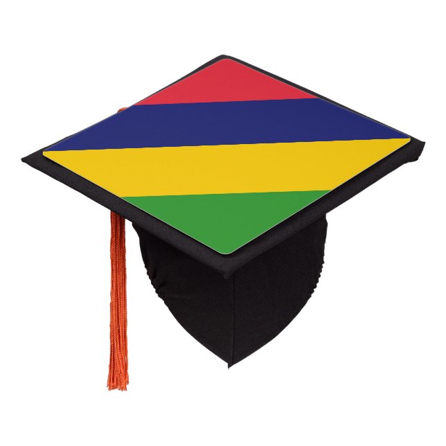 Mauritius flag graduation cap topper (Angled)