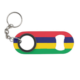 Mauritius Flag Keychain Bottle Opener