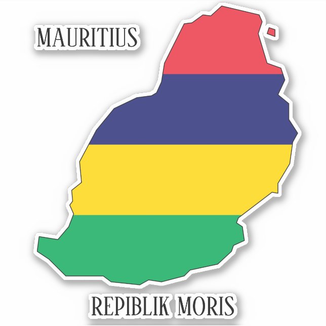 Mauritius Flag Map Patriotic (Front)