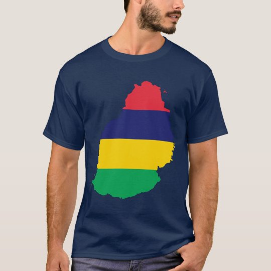 Mauritius Flag Map T-Shirt