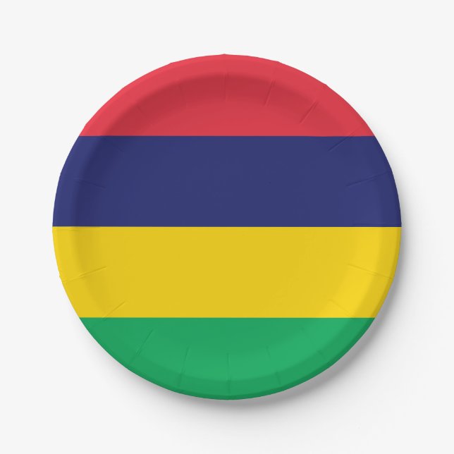 Mauritius Flag Paper Plate (Front)