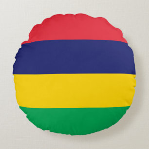 Mauritius Flag Round Pillow