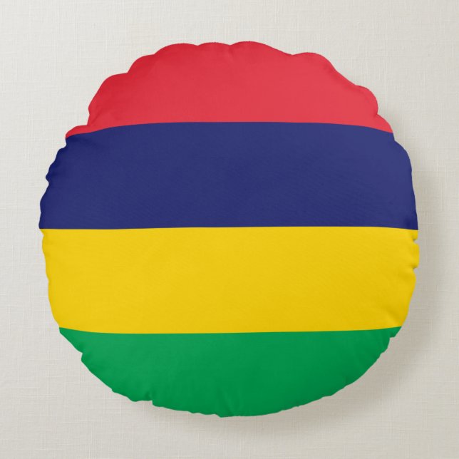 Mauritius Flag Round Pillow (Front)