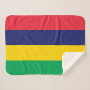 Mauritius Flag Sherpa Blanket
