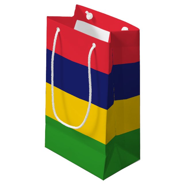 Mauritius flag small gift bag (Front Angled)