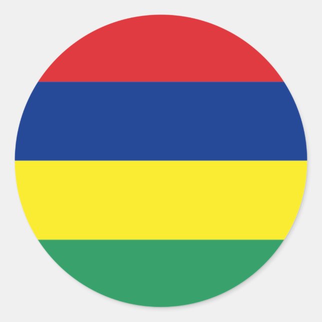 Mauritius Flag Sticker (Front)