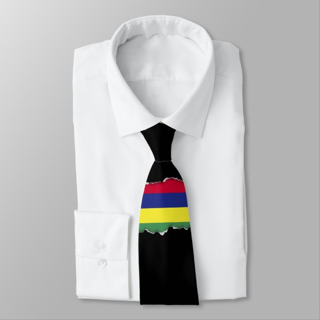 Mauritius Flag Tie (Tied)