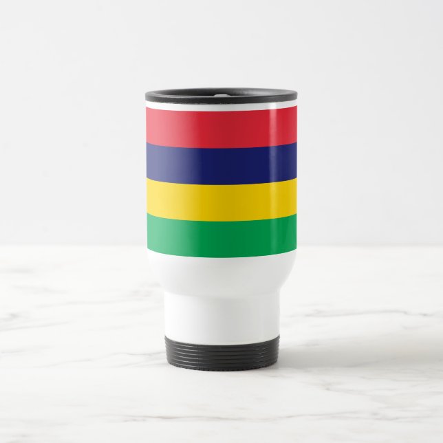 Mauritius Flag Travel Mug (Center)