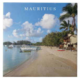 Mauritius Grand Baie beach view ceramic tile