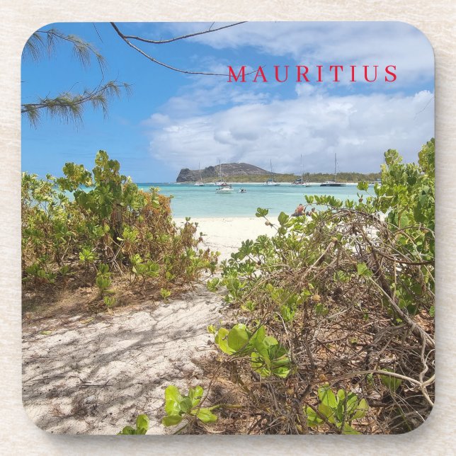 Mauritius Ilot Gabriel beach view coasters (Front)