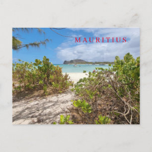 Mauritius Ilot Gabriel beach view postcard