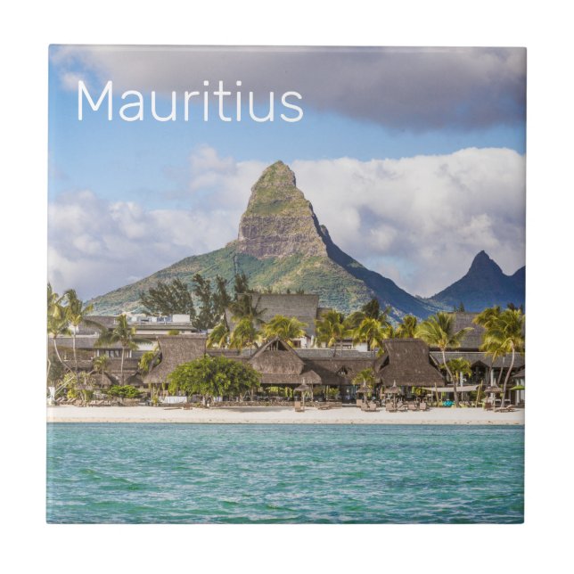 Mauritius Indian Ocean Flic En flac Beach Souvenir Tile (Front)