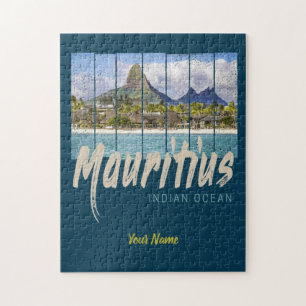 Mauritius Indian Ocean vintage beach souvenir Jigsaw Puzzle