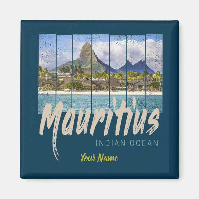 Mauritius Indian Ocean vintage beach souvenir Magnet (Front)