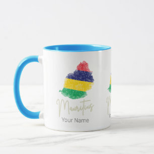 Mauritius Island Map Vintage Flag Indian Ocean Mug