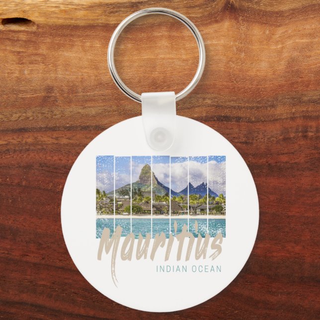 Mauritius Le Morne Brabant Mountain Souvenir Keychain (Front)