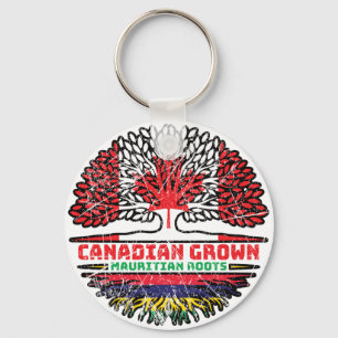 Mauritius Mauritian Canadian Canada Tree Roots Keychain