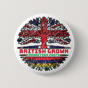 Mauritius Mauritian Uk United Kingdom British Tree 2 Inch Round Button