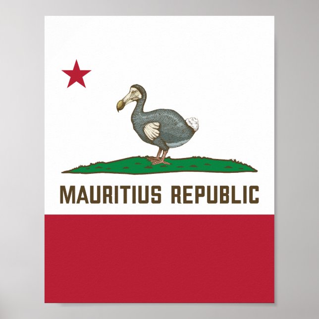 Mauritius Republic California Flag Dodo Poster (Front)