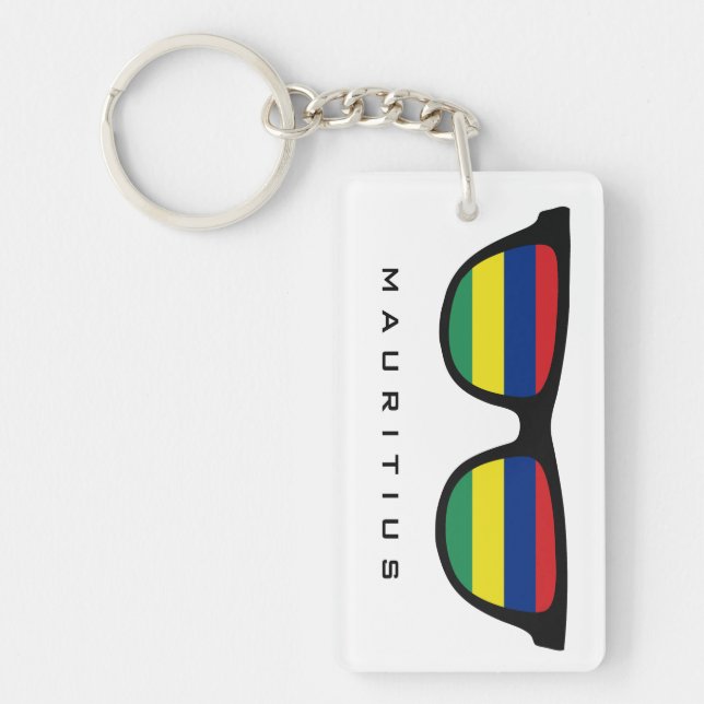 Mauritius Shades custom text & colour key chain (Front)