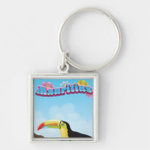 Mauritius travel poster keychain