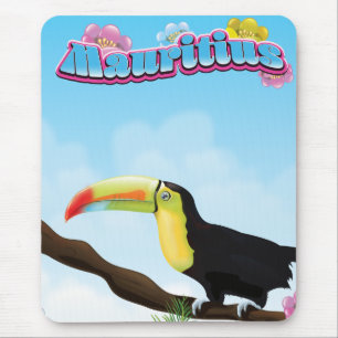 Mauritius travel poster mouse pad