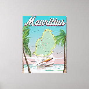 Mauritius vintage travel poster canvas print