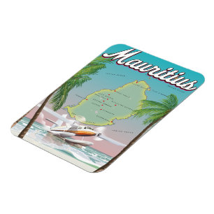 Mauritius vintage travel poster magnet