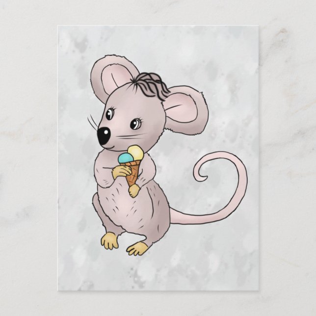Maus mit Eis Postcard (Front)