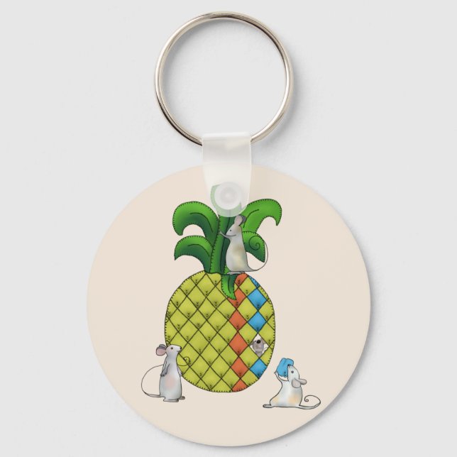 Mäuse nähen Ananas Keychain (Front)